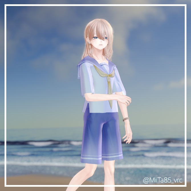 【Free/無料】シンプル少年セーラー服【+Head対応】