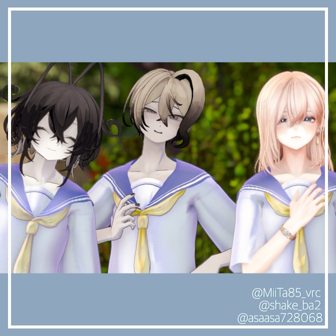 【Free/無料】シンプル少年セーラー服【+Head対応】