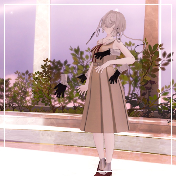 【無料】シンプルワンピース -白百合の気配-【3アバター対応】