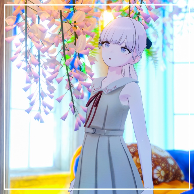 【無料】シンプルワンピース -白百合の気配-【3アバター対応】