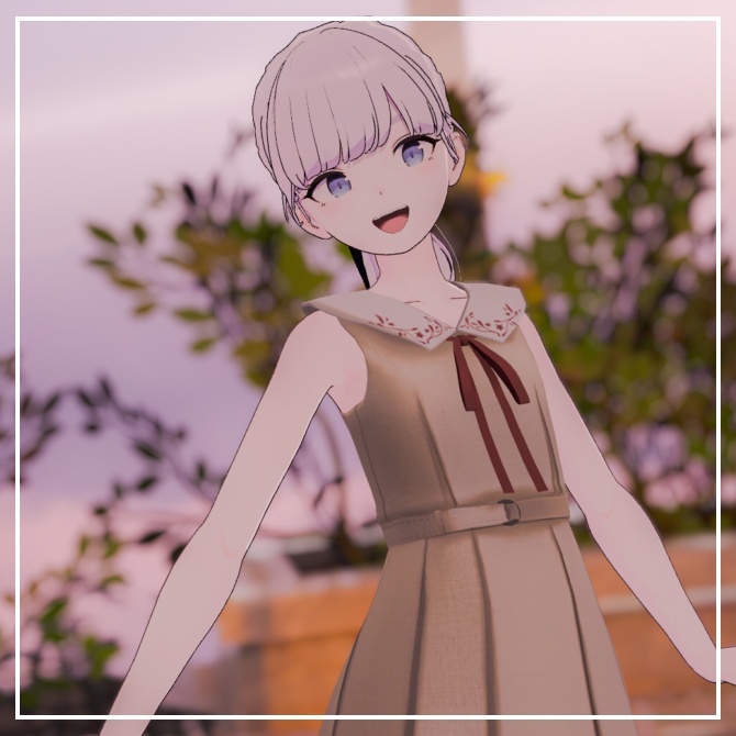 【無料】シンプルワンピース -白百合の気配-【3アバター対応】