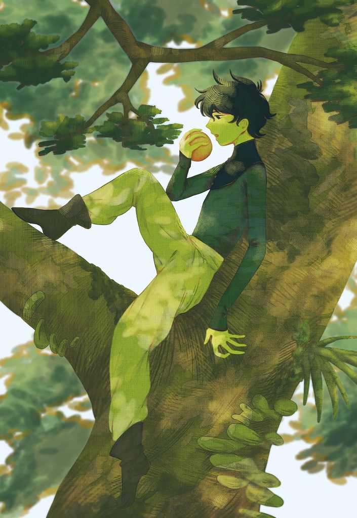 ポストカード「木の上の少年」