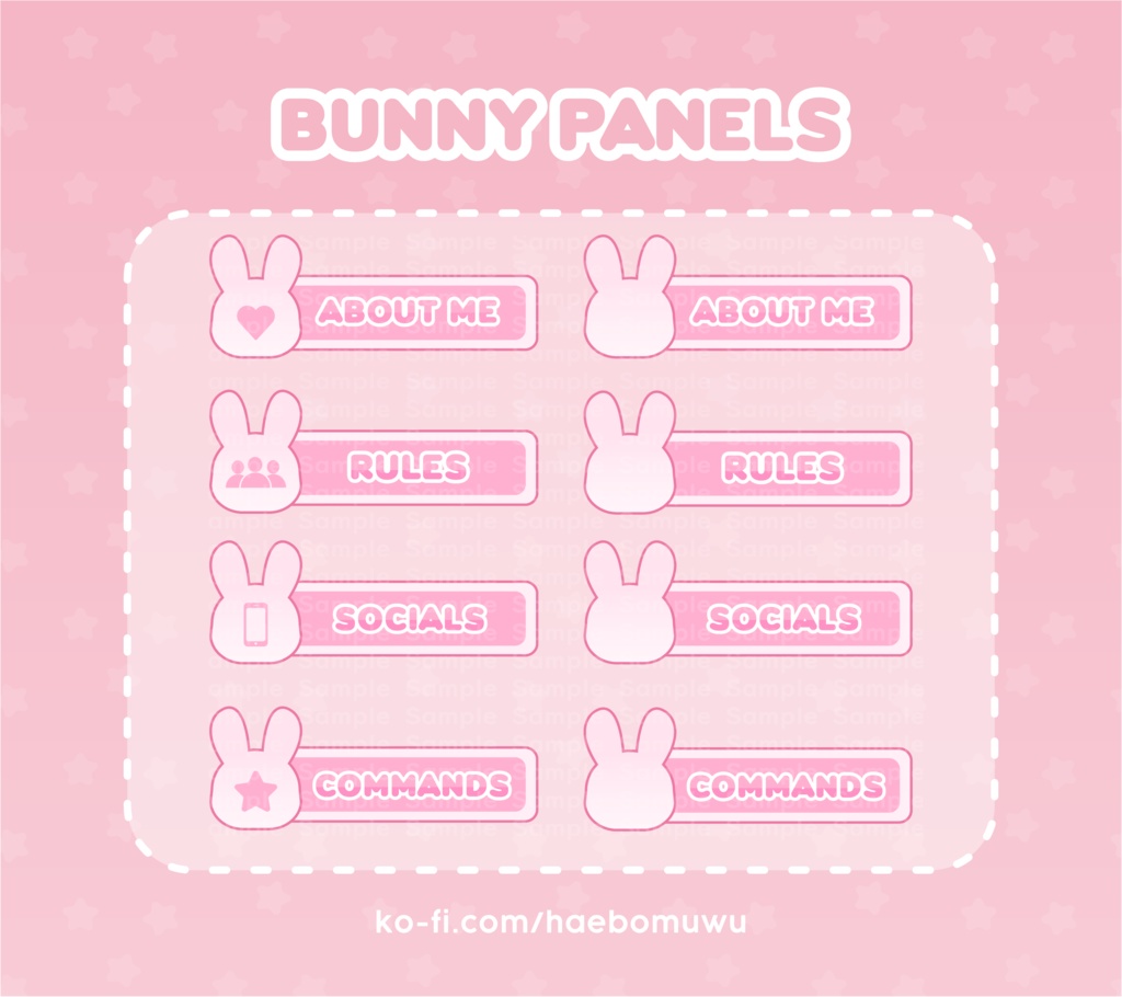 Pink bunny twitch panels 