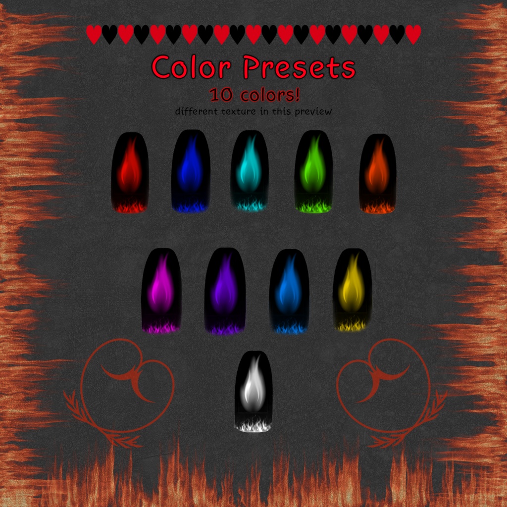 Smoked Out 爪テクスチャ(10アバター対応・10色)