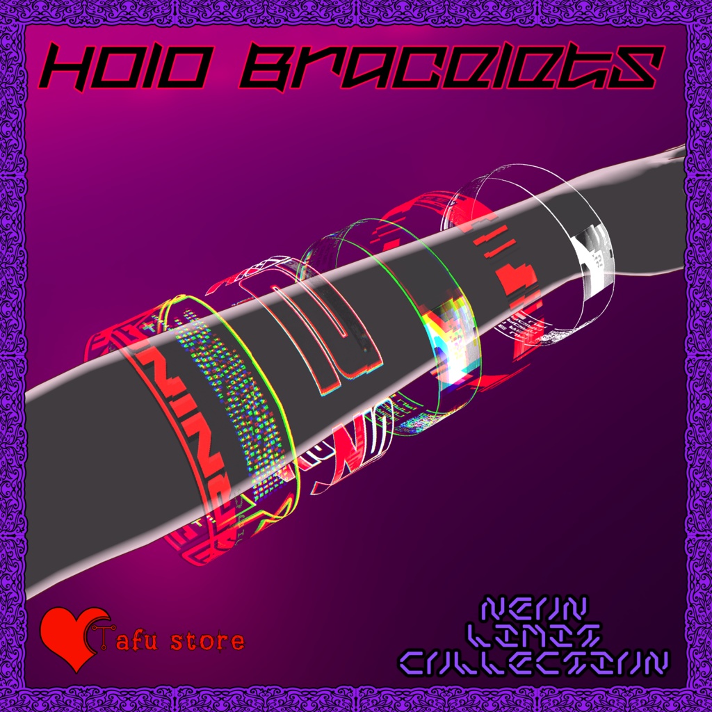Neon Holo Bracelets 💖 アバター・ブレスレット  💖 VRChat 💖