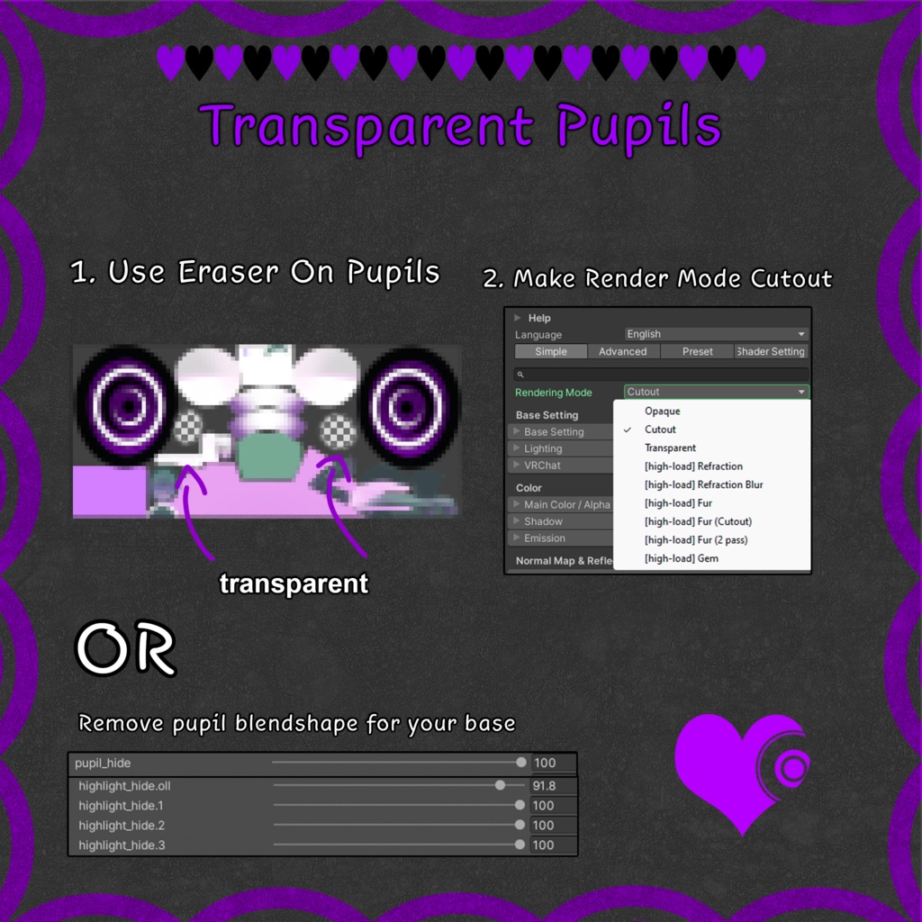 Neon Vision|VRChat瞳&メイクテクスチャ 💜