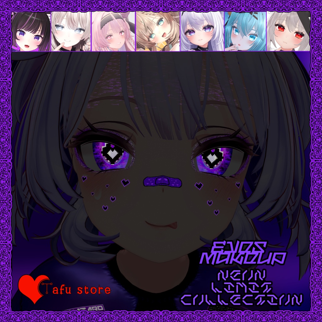 Neon Vision|VRChat瞳&メイクテクスチャ 💜