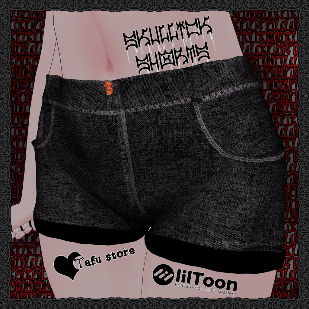 Skullick Jean Shorts / スカル・ショーツ [7 Avatars] [VRChat] [Tafustore]