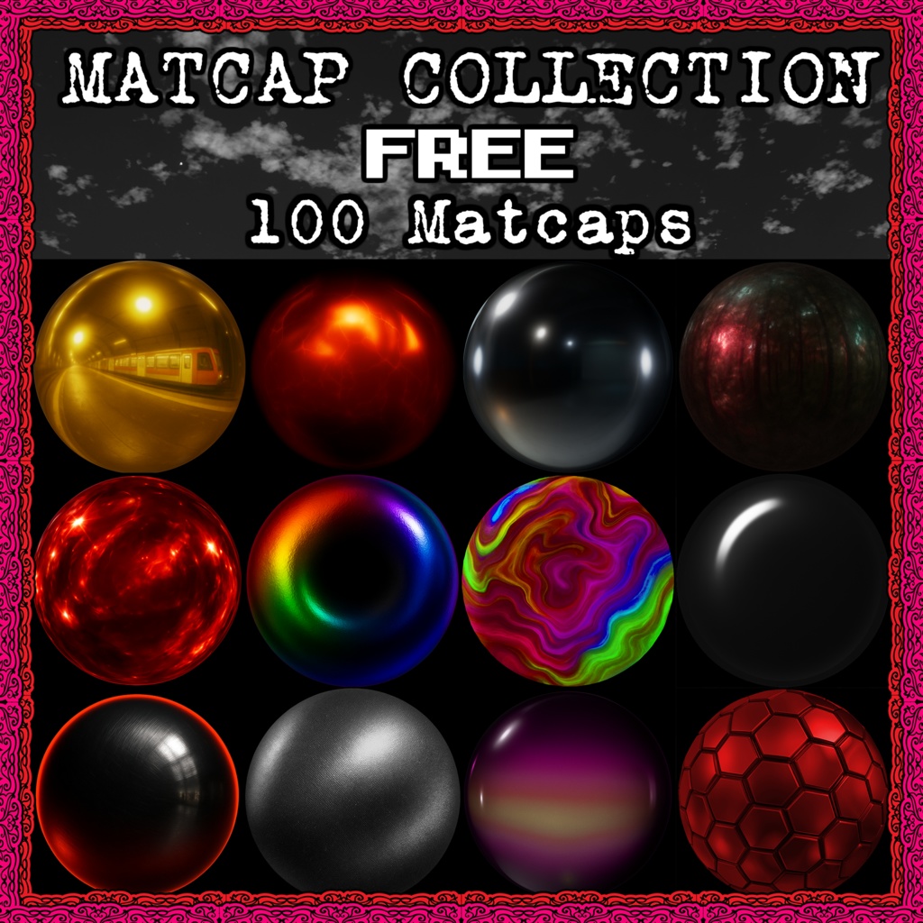 [無料] 100 Matcap Collection ❤️‍🔥 商用利用可 ❤️‍🔥 TafuStore ❤️‍🔥