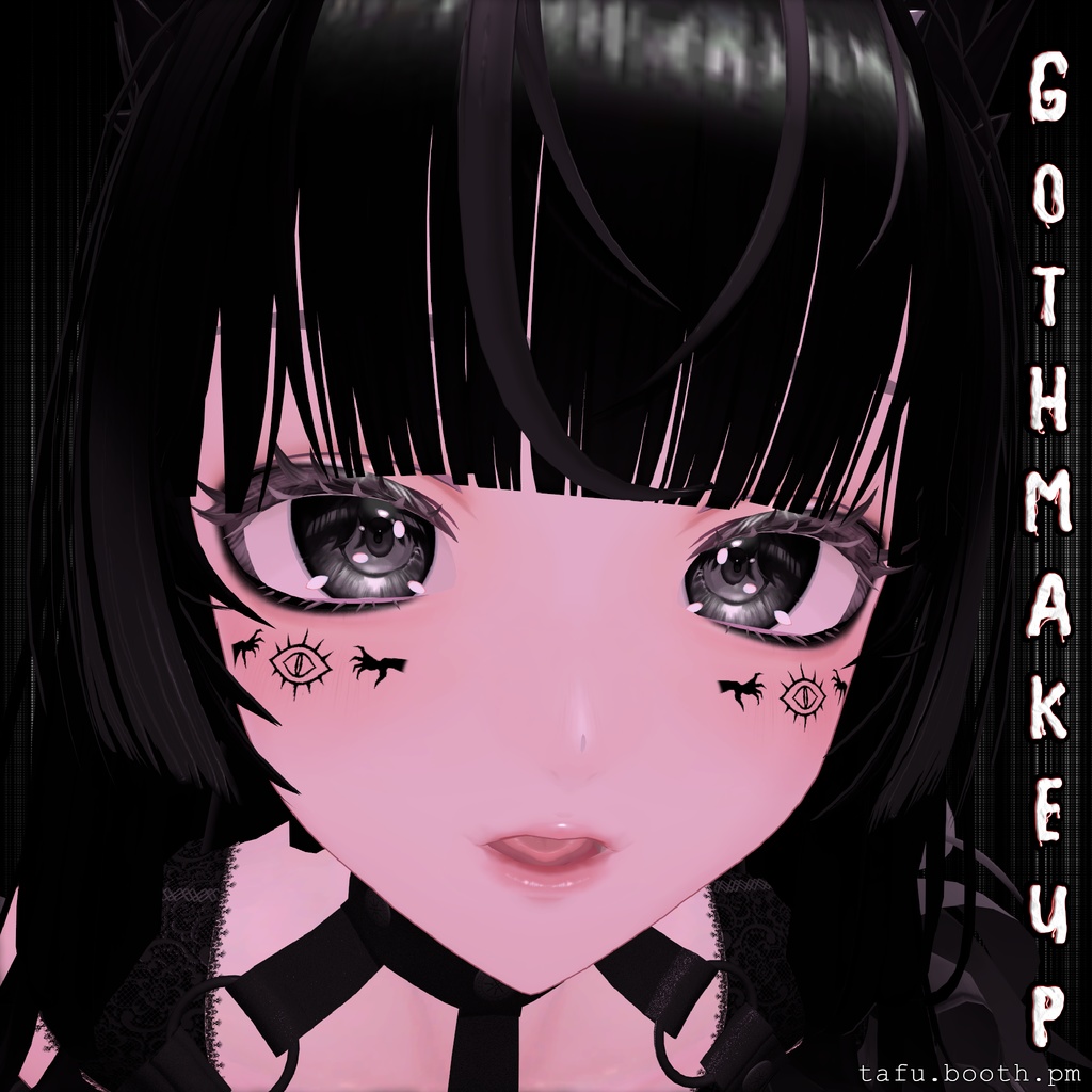 Goth Makeup Textures ♥ 7アバター対応 ♥ VRChat メイクテクスチャ ♥