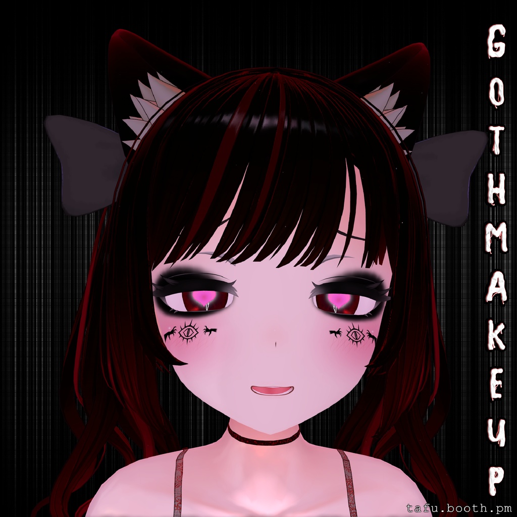 Goth Makeup Textures ♥ 7アバター対応 ♥ VRChat メイクテクスチャ ♥