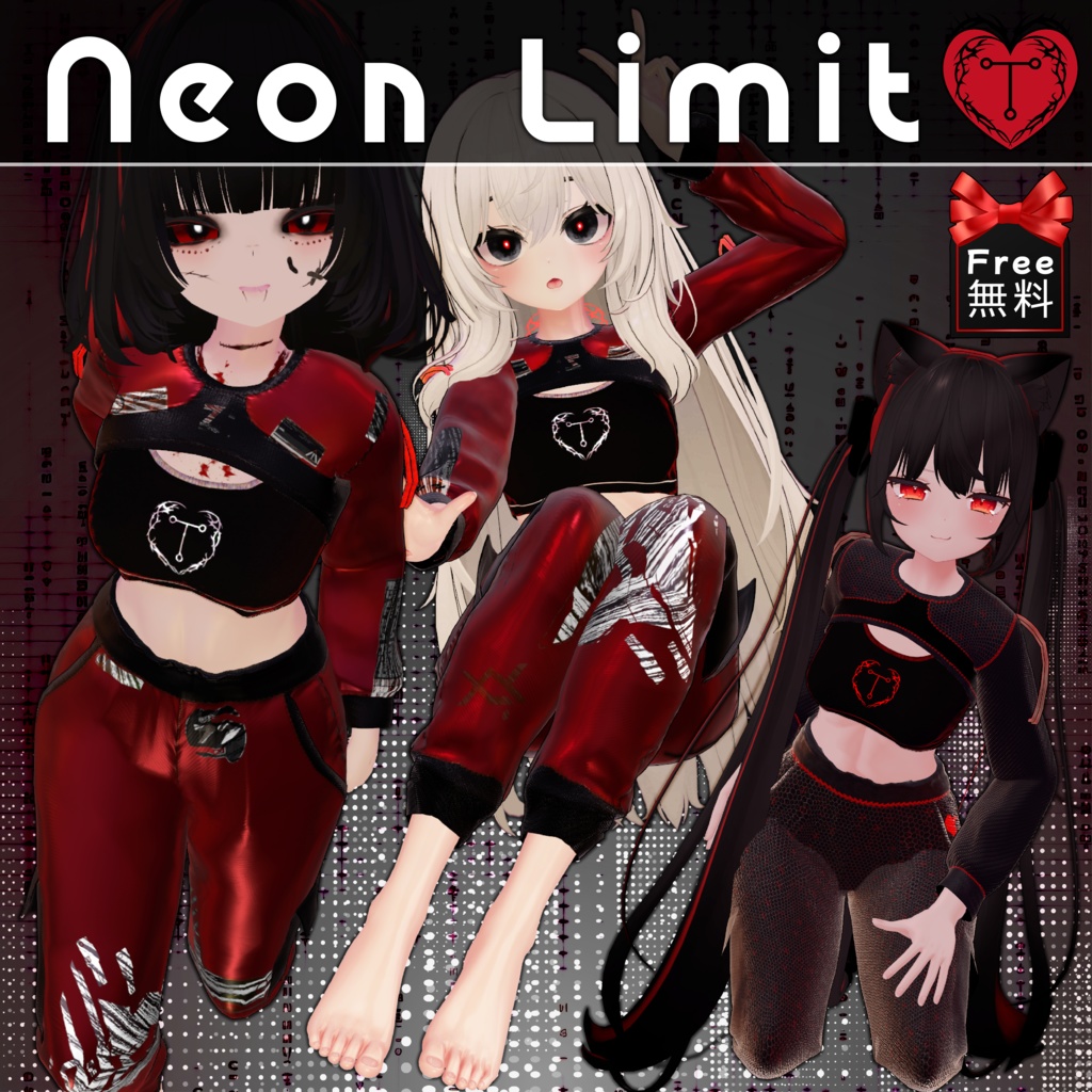 [無料] Neon Limit 💜 3D衣装モデル 💜 8アバター対応 💜 TafuStore 衣類 [VRChat] [Free]