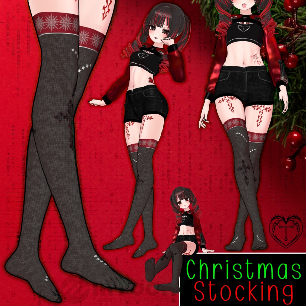 [無料] Xmas Stockings 🎁 3D衣装モデル🎄7アバター対応 🎁 TafuStore 衣類 [VRChat] [Free]