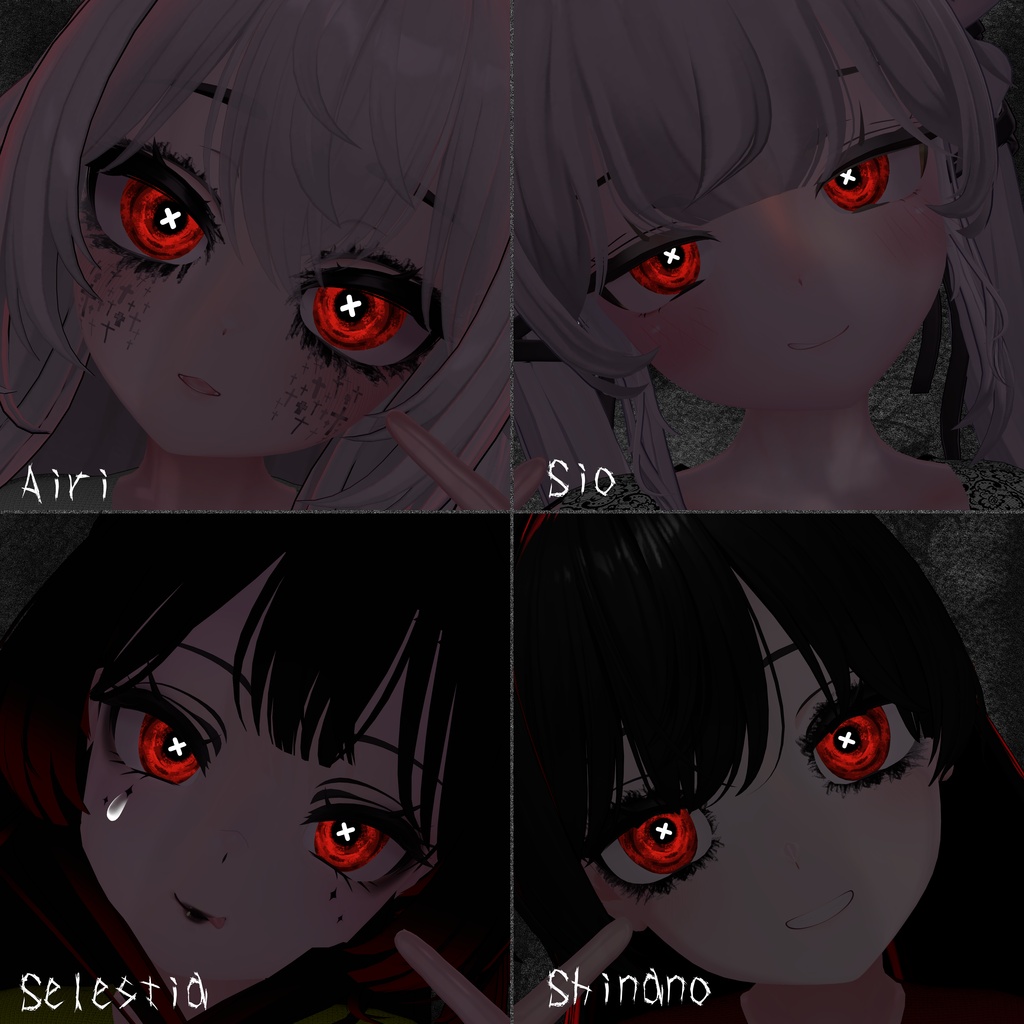Phantom Vision 🖤 VRChat 瞳テクスチャ 🖤 12アバター対応 🖤 Eye Texture