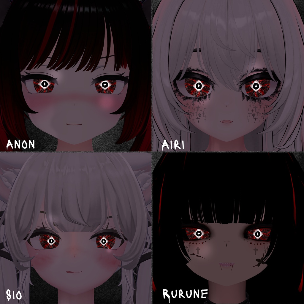 Infernal Vision 🧡 VRChat 瞳テクスチャ 🧡 12アバター対応 🧡 Eye Texture