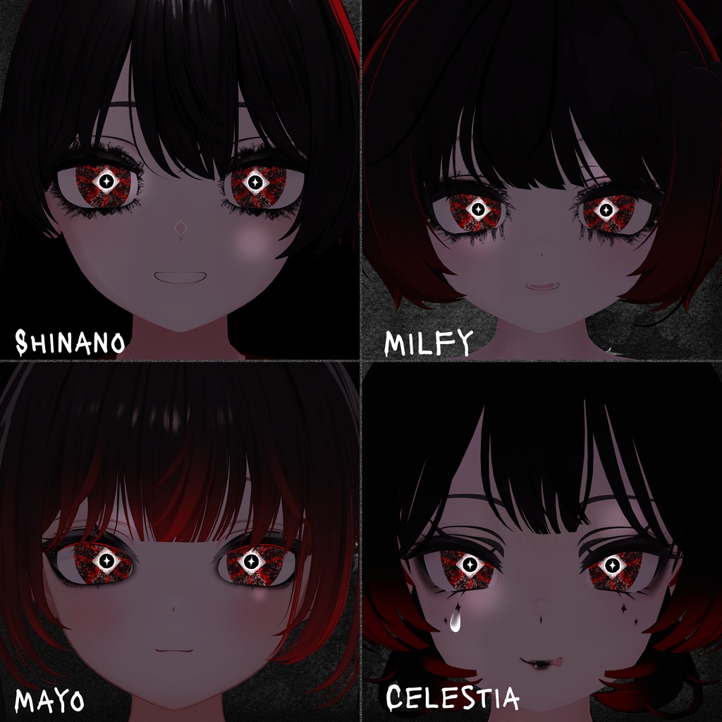 Infernal Vision 🧡 VRChat 瞳テクスチャ 🧡 12アバター対応 🧡 Eye Texture