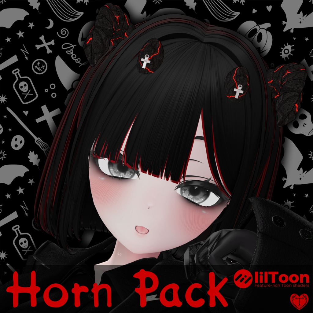 [48H無料] Horns Pack 😈 ホーンパック 😈 VRChat Head Accessory