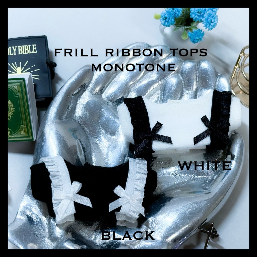 frill ribbon tops monotone