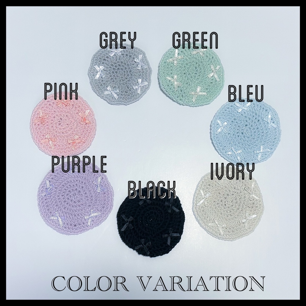 ポイントリボン ニットベレー帽