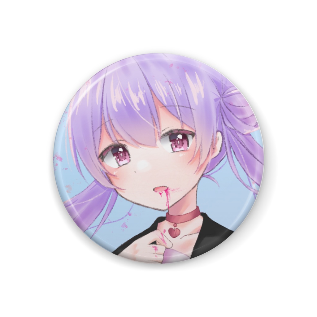 ゆめかわ吐血ガール 缶バッジ ぽてとがたべたい Booth