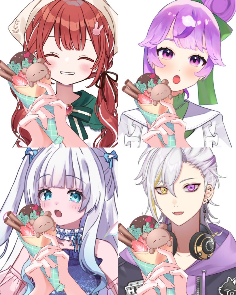 Vtuber素材-くまのクレープ-高画質＋商用利用権