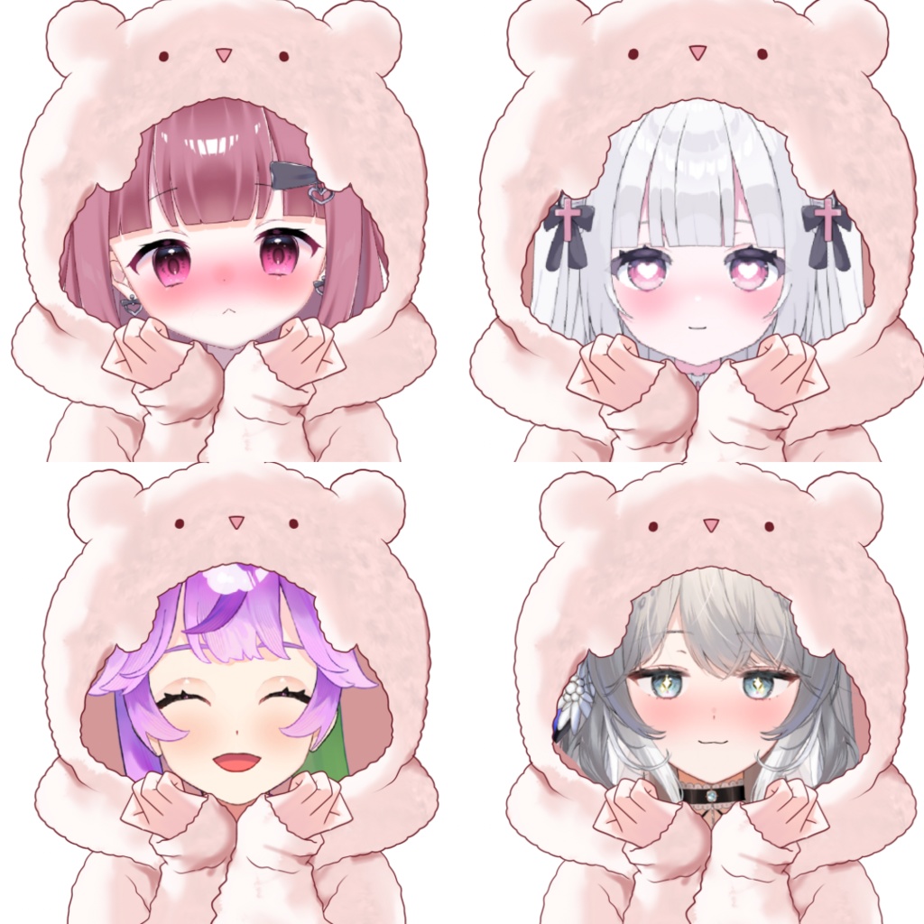 Vtuber素材-もこもこくまちゃんパーカーｰ高画質＋商用利用権