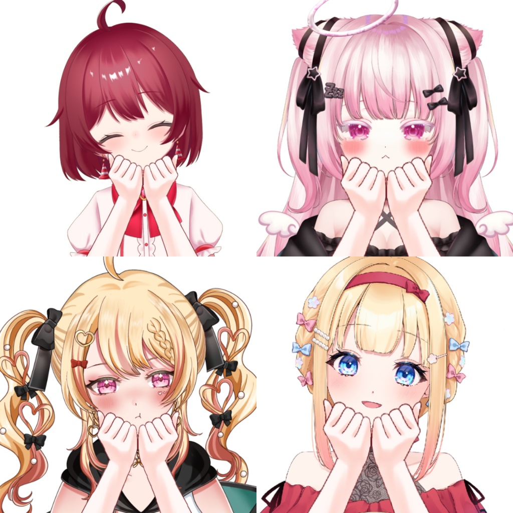 Vtuber素材-顔に添える手2−イラストデータ＋商用利用権