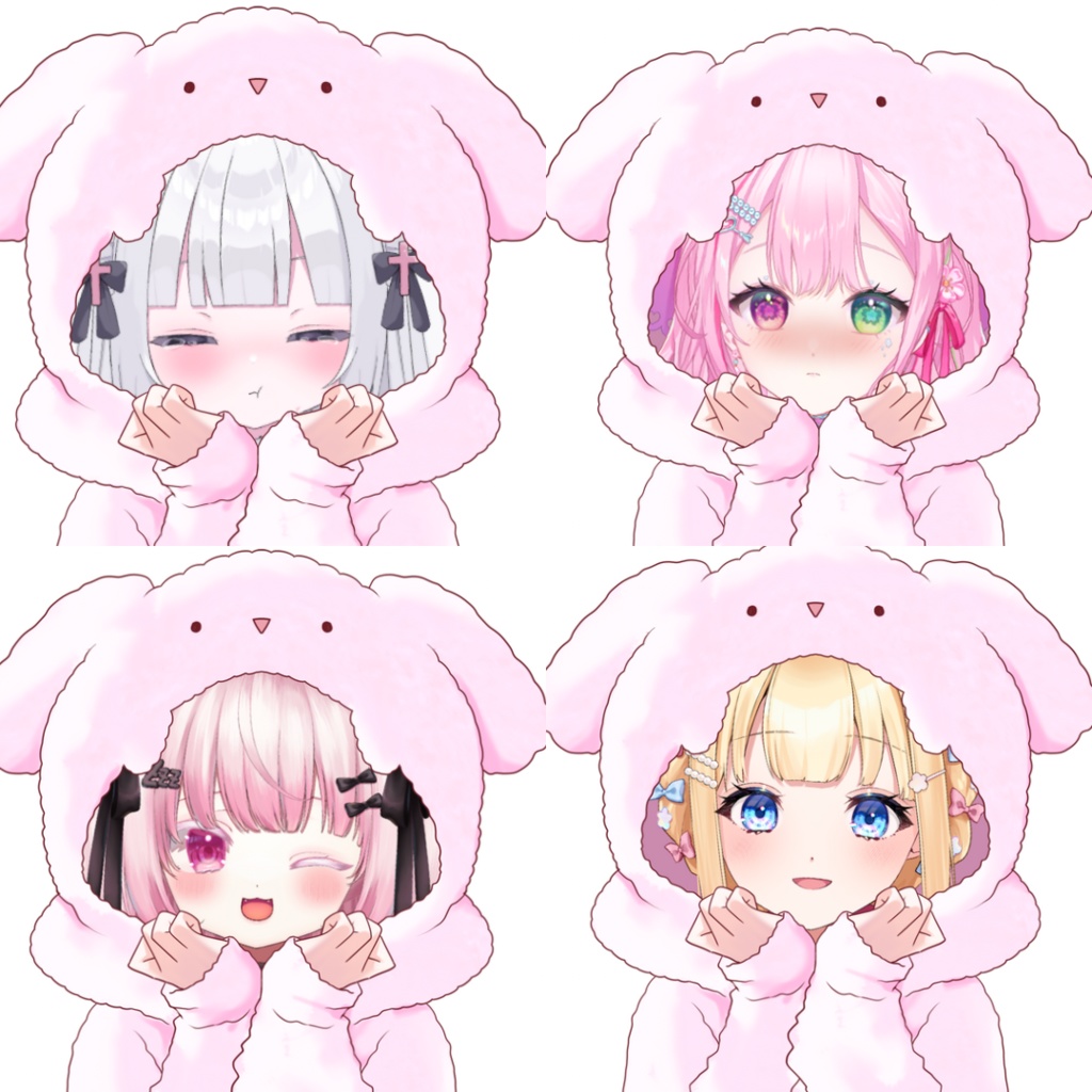Vtuber素材-もこもこうさちゃんパーカー−高画質＋商用利用権