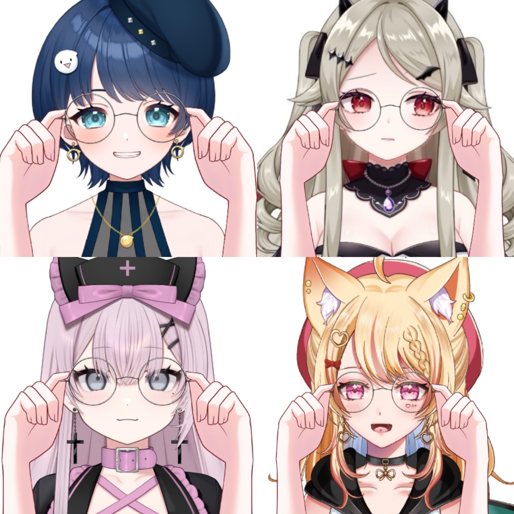 Vtuber素材-メガネをかける手−高画質＋商用利用権