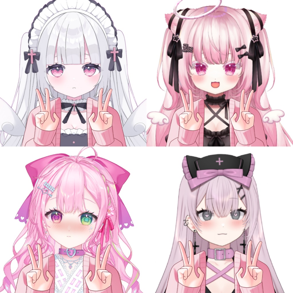 Vtuber素材-カーディガンとピース−高画質＋商用利用権