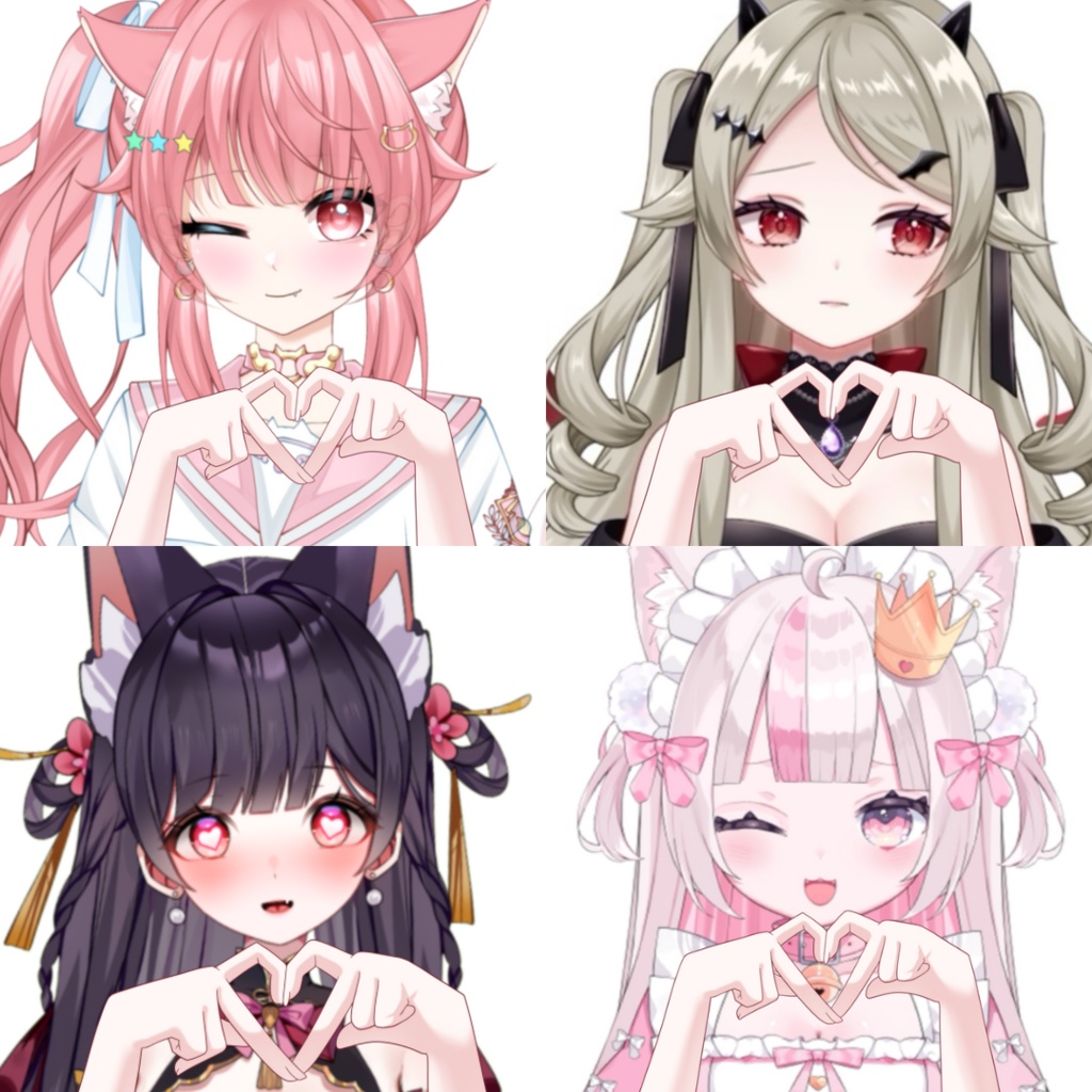 Vtuber素材-ハートの手-高画質＋商用利用権