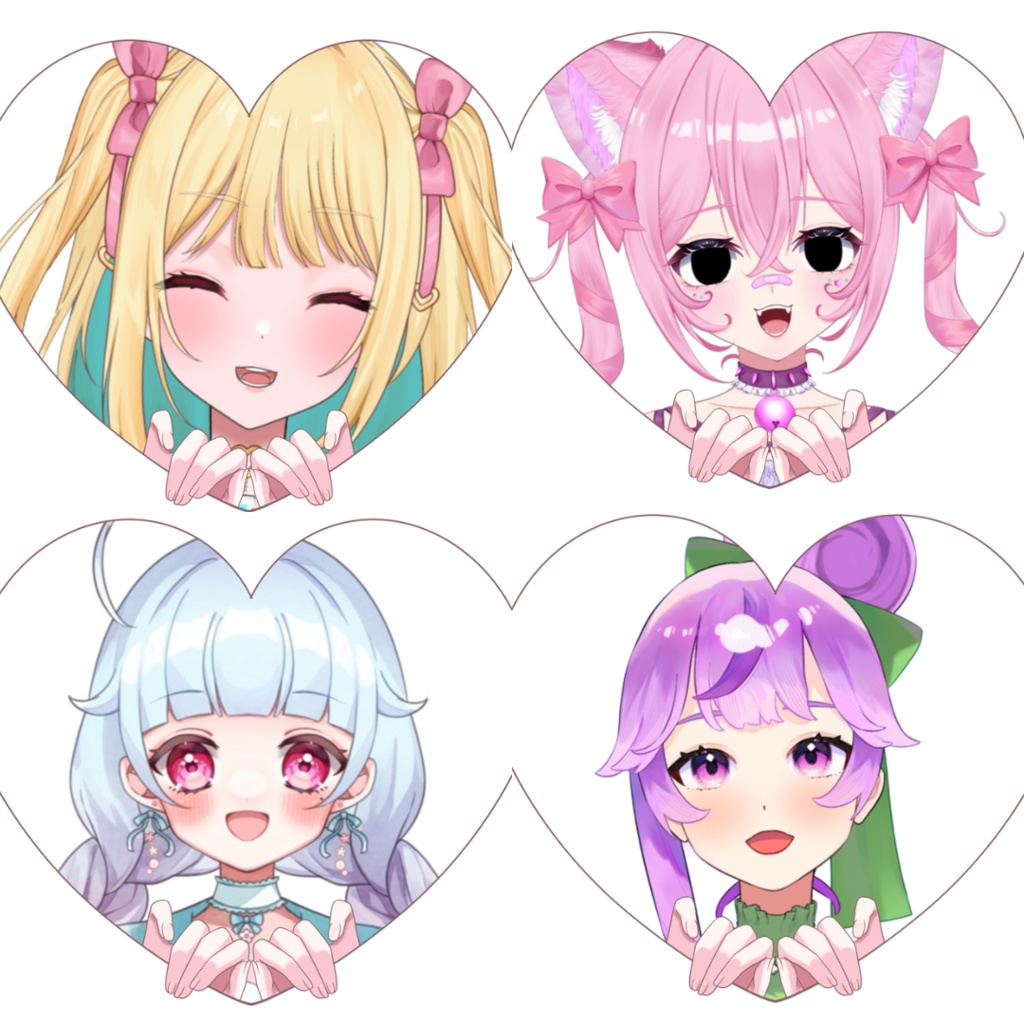 Vtuber素材-ハートから覗く手-高画質＋商用利用権
