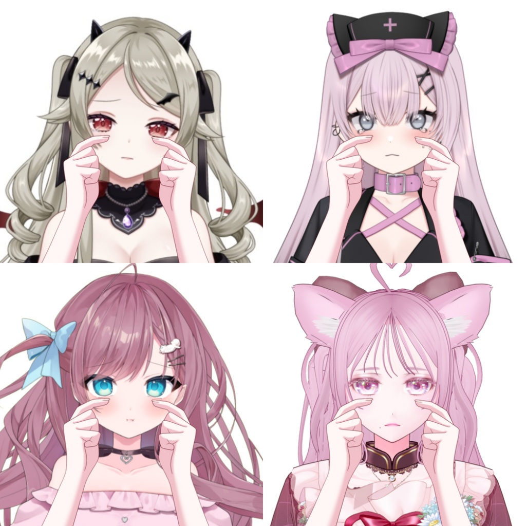 Vtuber素材-泣く時の手-高画質＋商用利用権