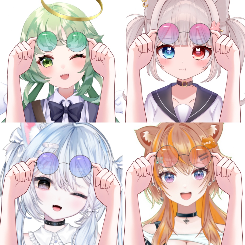 Vtuber素材-カラーサングラスを持つ手高画質＋商用利用権