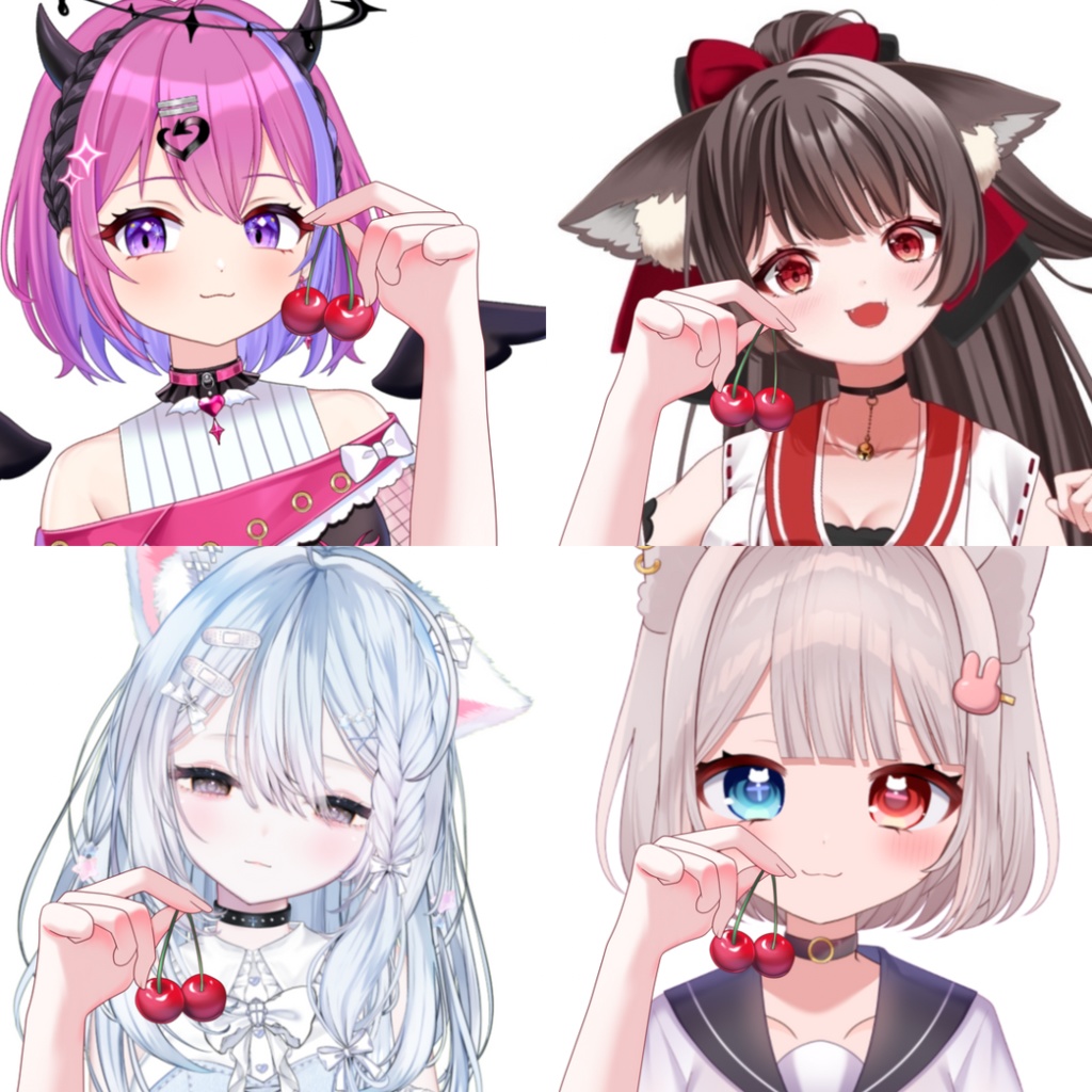 Vtuber素材-さくらんぼを持つ手-高画質＋商用利用権