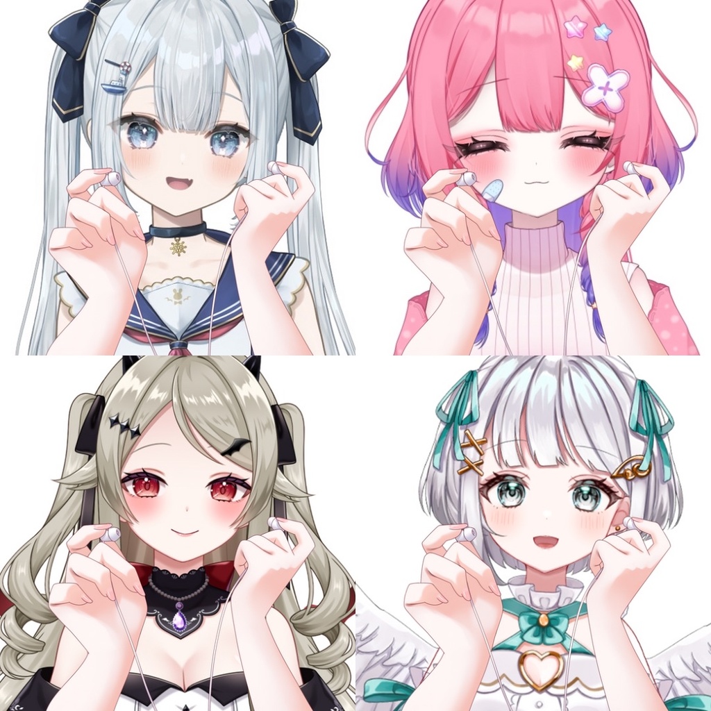 Vtuber素材-イヤホン持つ手-高画質＋商用利用権