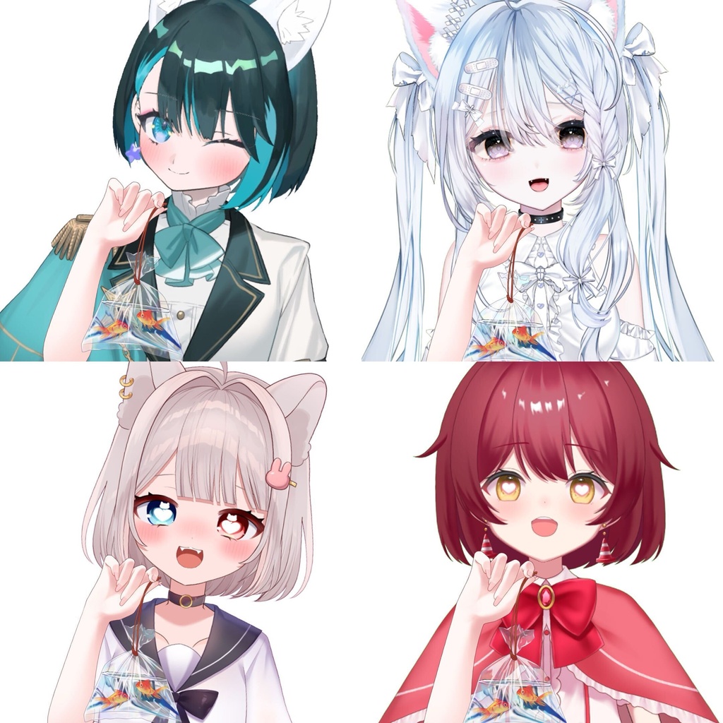 Vtuber素材-金魚を持つ手-高画質+商用利用権
