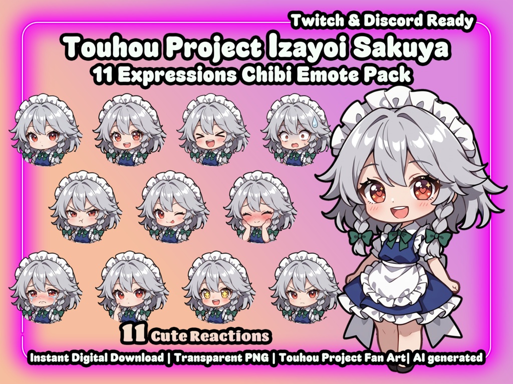 十六夜咲夜 Chibi Emo Pack