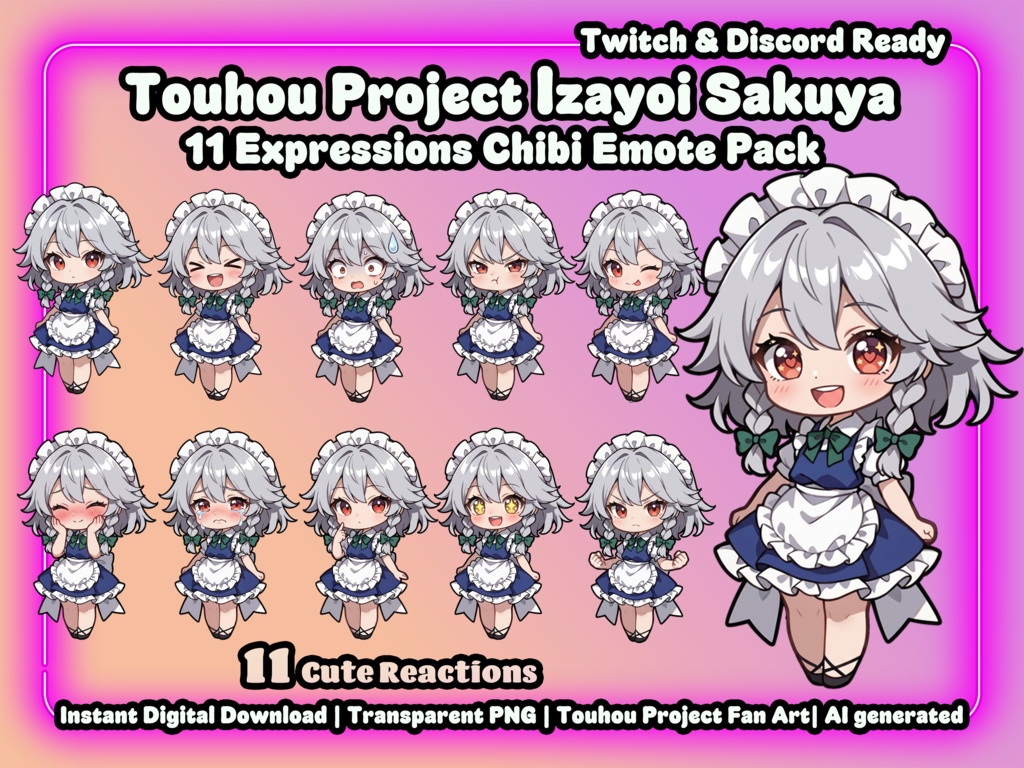 十六夜咲夜 Chibi Emo Pack
