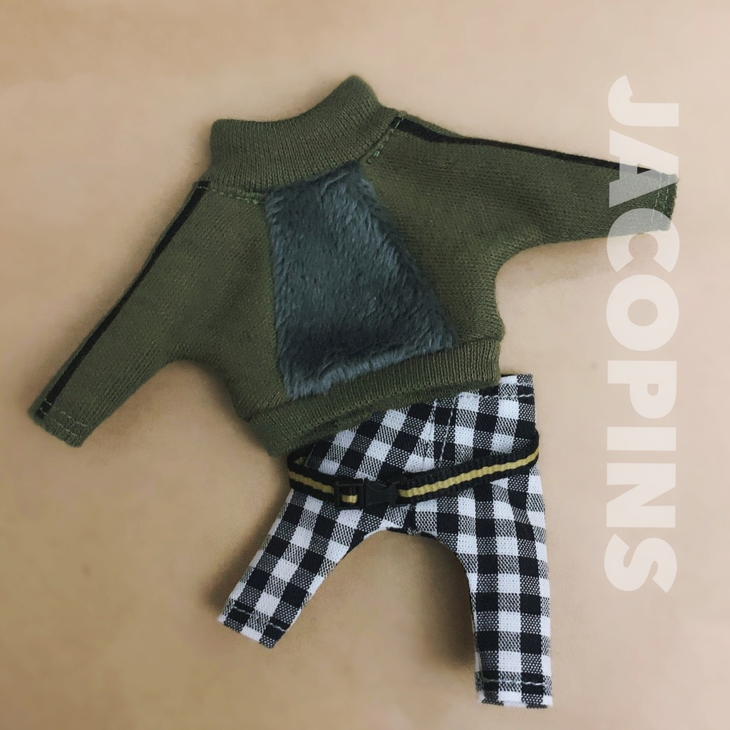 もふもふトップス(カーキ)＋パンツ