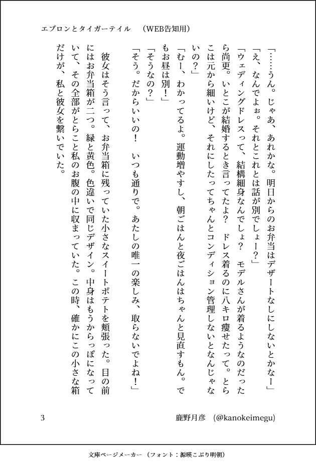 【グルメ系百合小説】『エプロンとタイガーテイル』