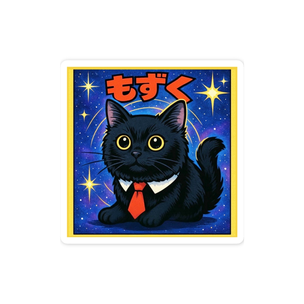もずくビックリマン風ステッカー