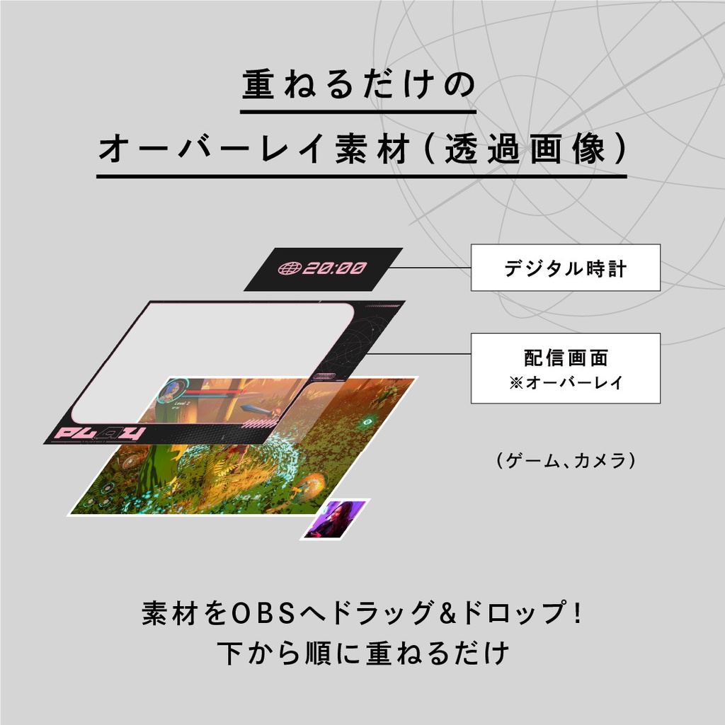 レトロフューチャー配信画面10点セット【全3色】時計・おまけパーツつき