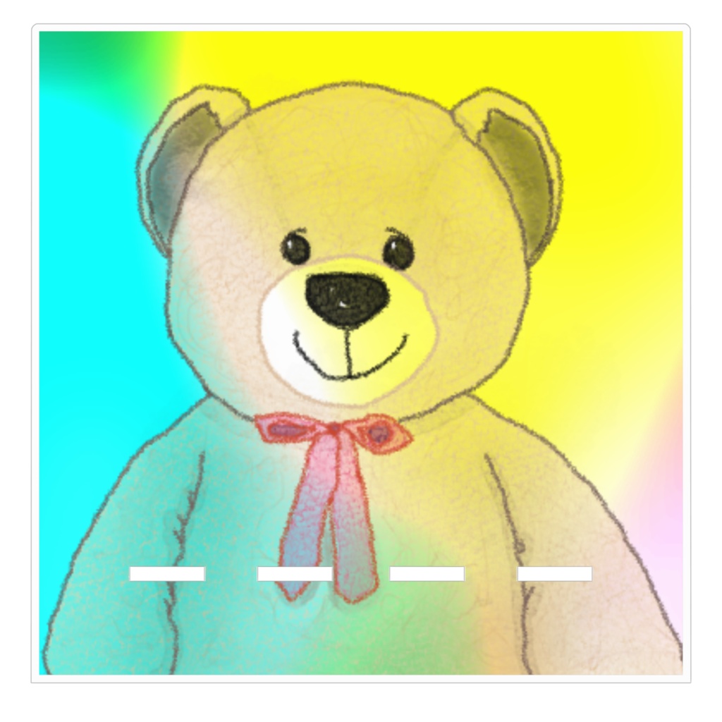 カラフルなテディベアのアクリルスマホスタンド