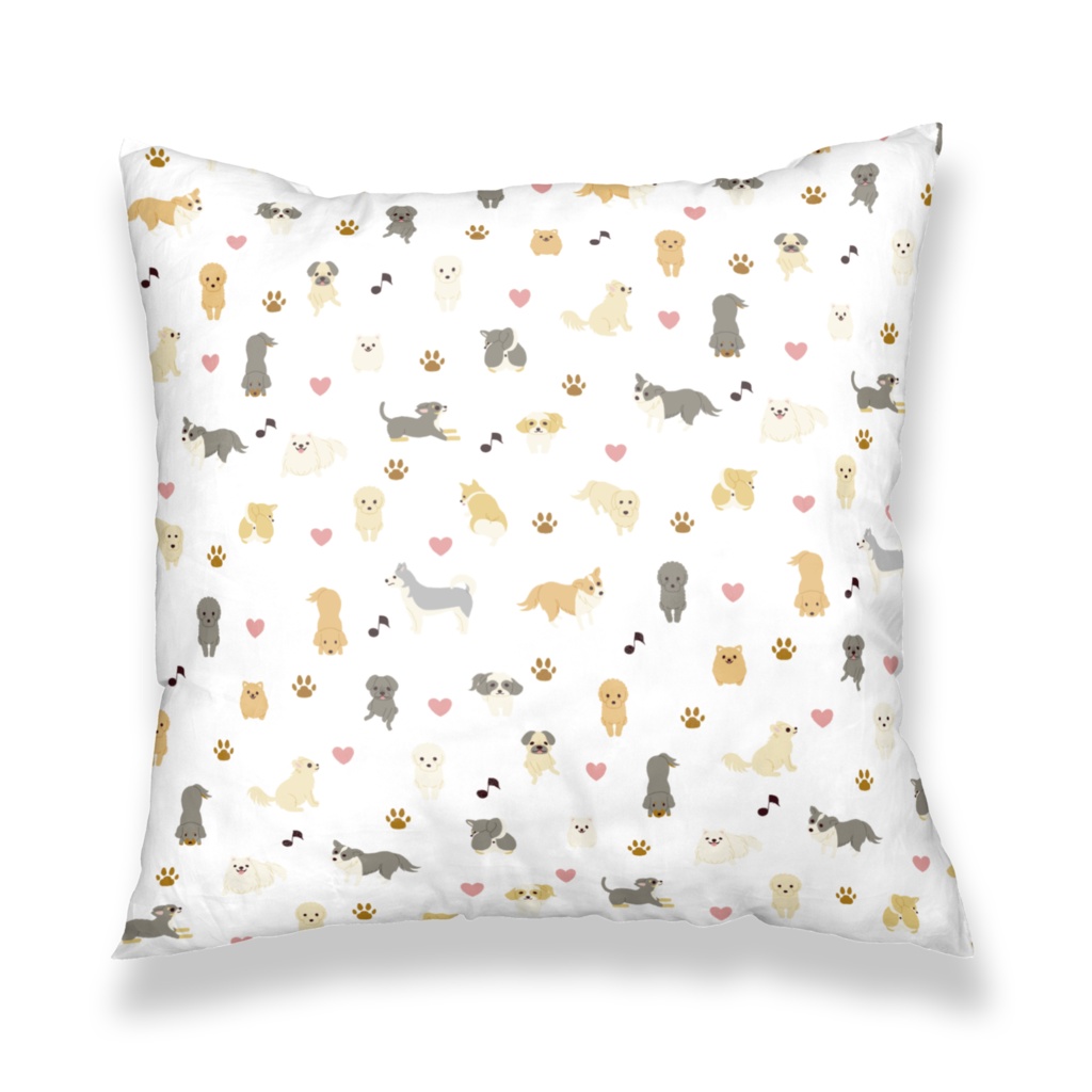 犬だらけクッションカバー(全3色)