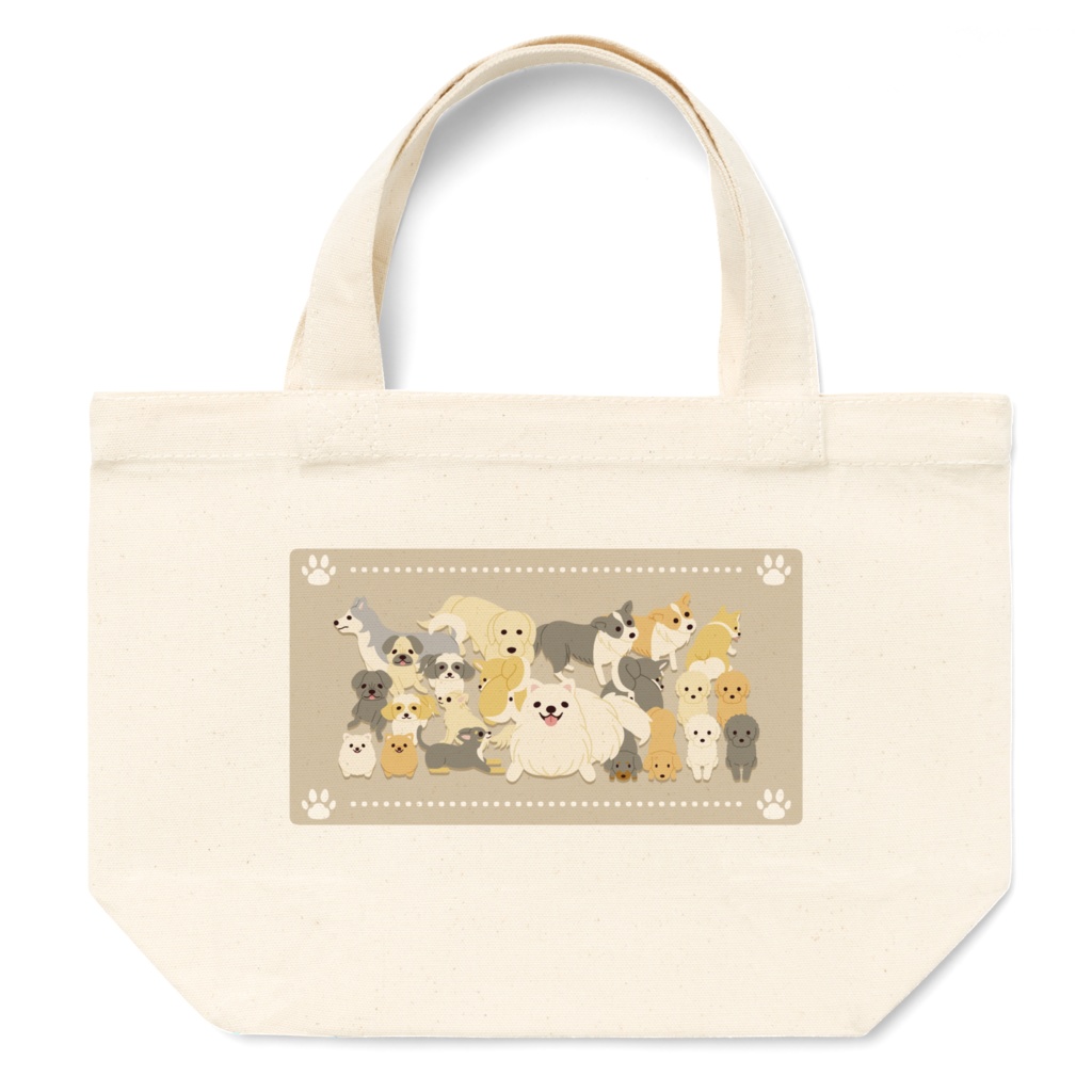 犬だらけトートバッグB(全3色)