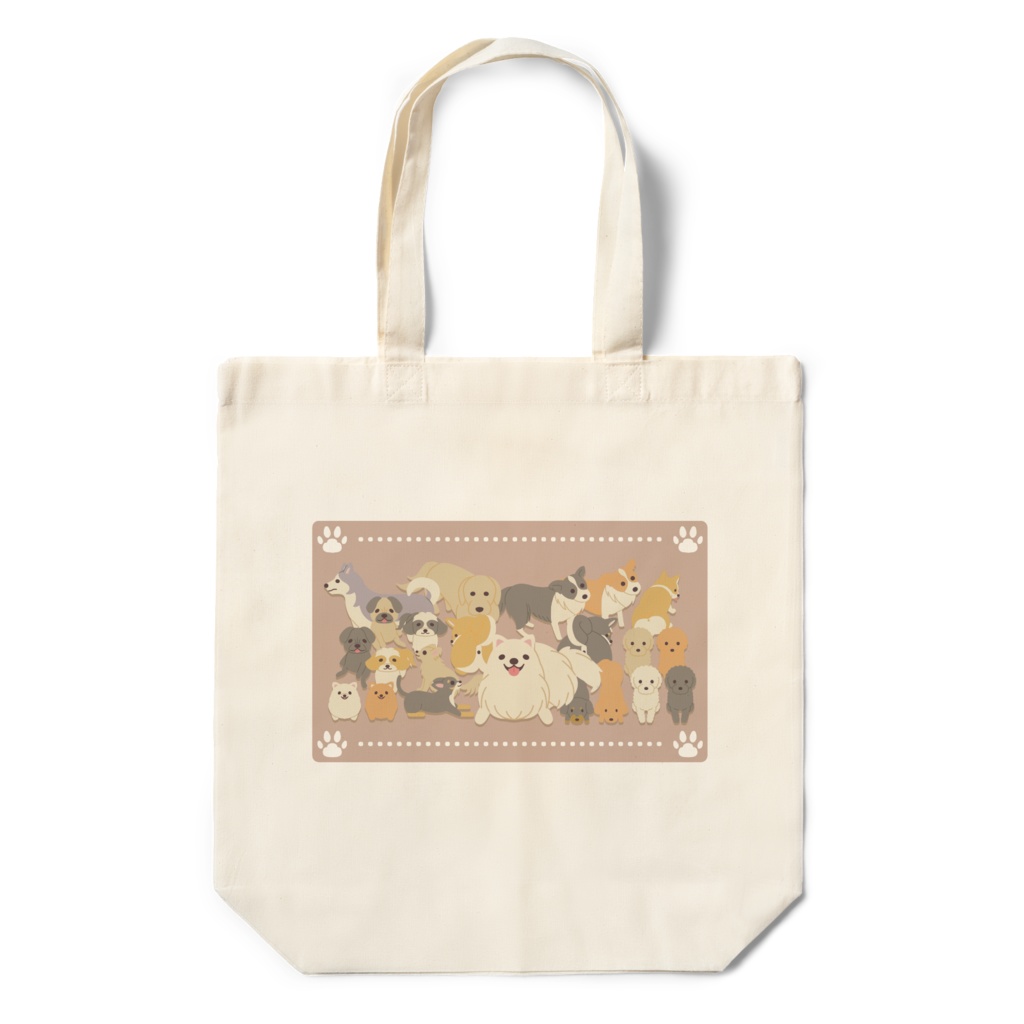 犬だらけエコバッグB(全3色)