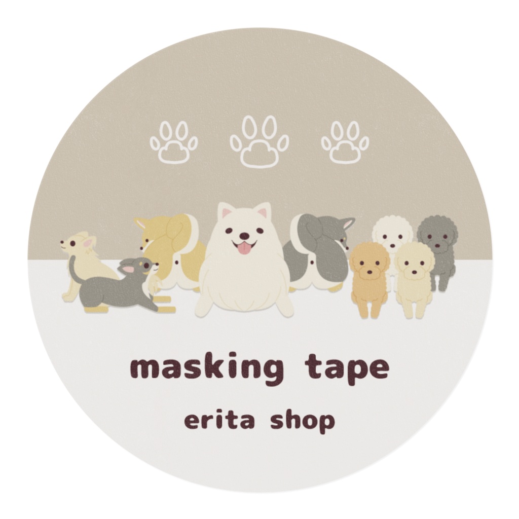 犬だらけマスキングテープ