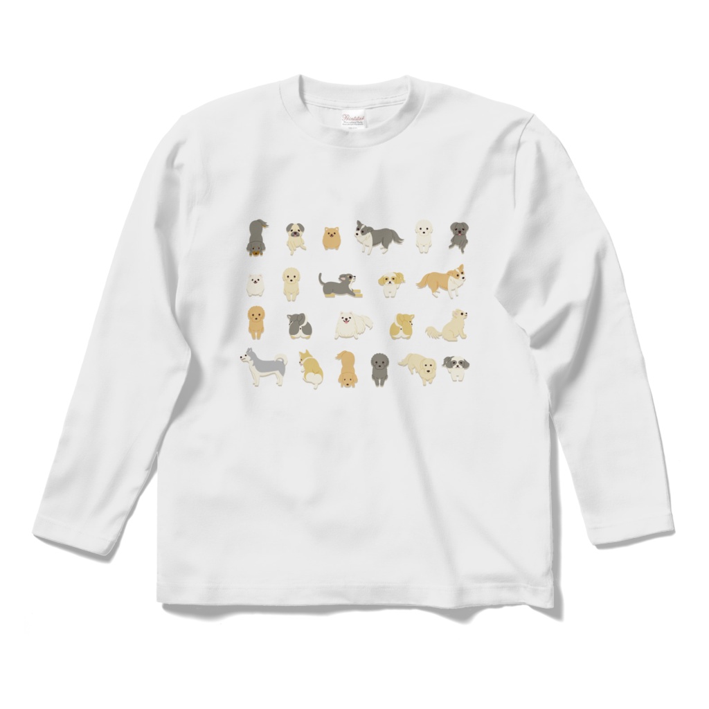 犬だらけロングスリーブTシャツ(全3色)
