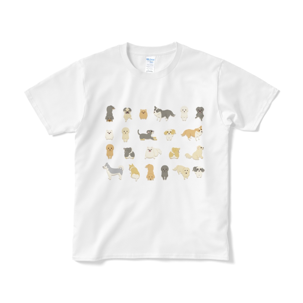 犬だらけオリジナルTシャツ短納期(全3色)